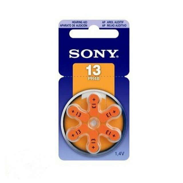 Pin máy trợ thính sony 13 pr48 vỉ 6 viên