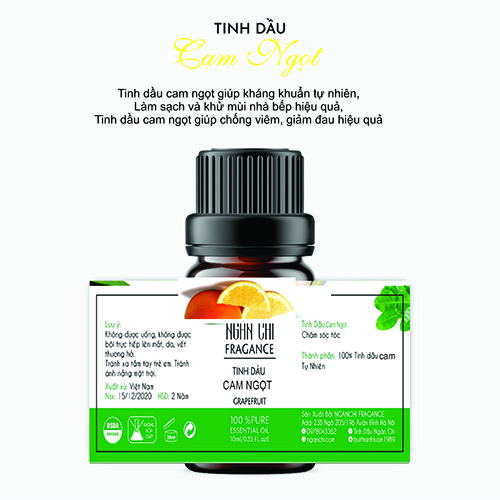 Tinh Dầu Cam Ngọt Nguyên Chất Đậm Đặc 10ml Ngân Chi