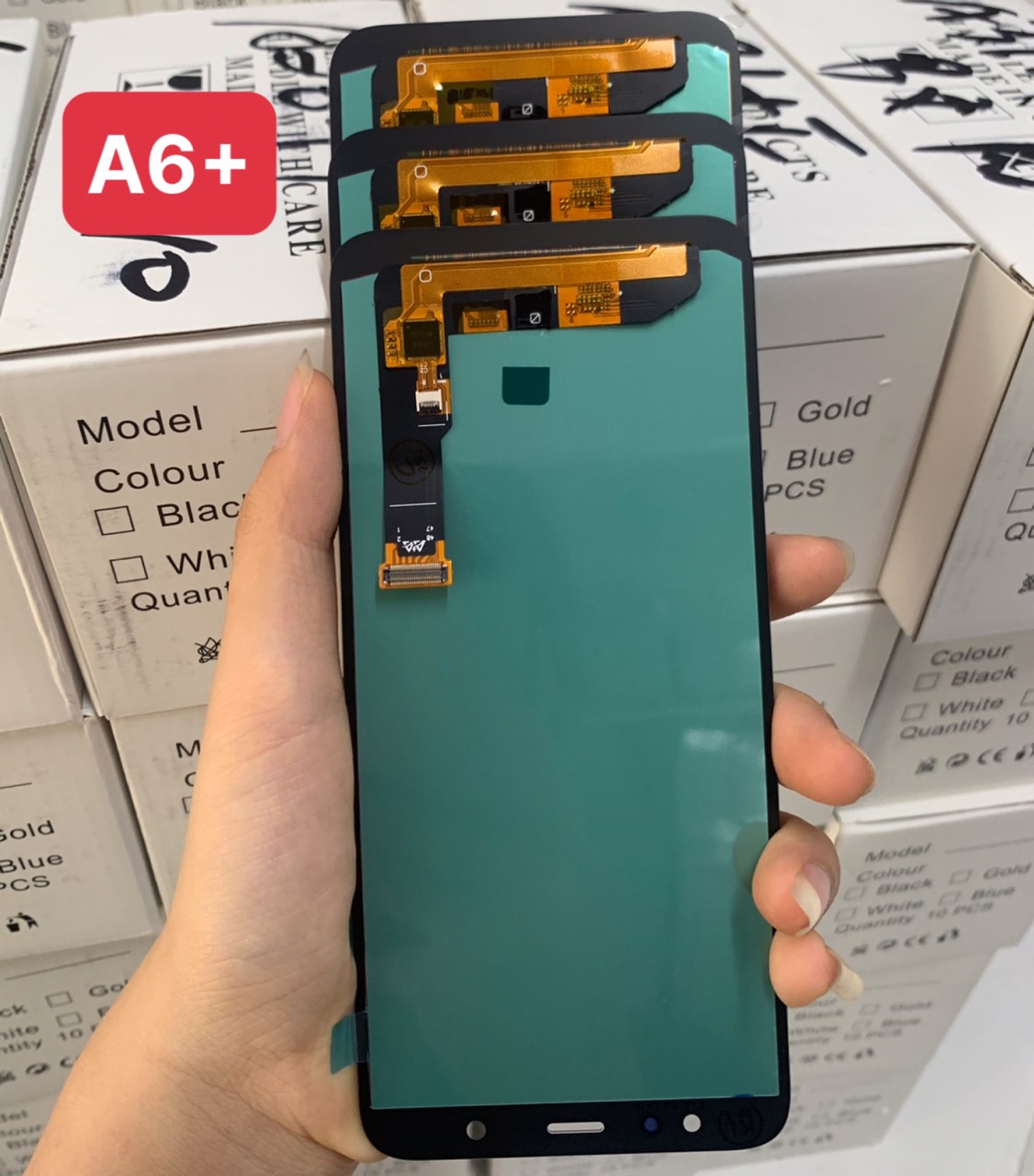 Màn hình oled full galaxy a6 plus 2018, j600 / a6+, a605 màu đen
