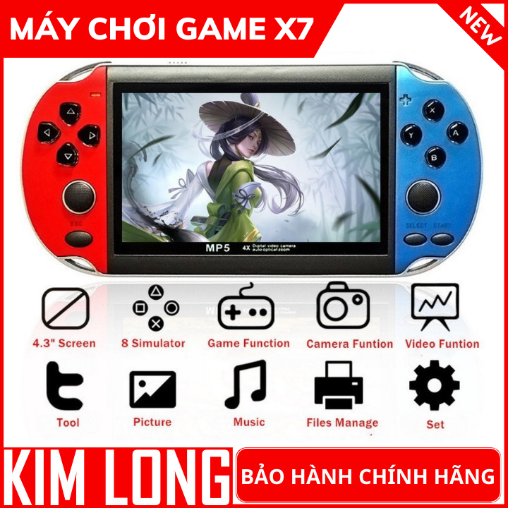 Máy chơi game cầm tay X7 màn hình 4.3 inch 8gb có 9000 game , chơi game , xem phim , nghe nhạc , đọc sách , máy chơi game 4 nút , máy chơi gamer điện tử , máy chơi game mini , máy chơi game psp