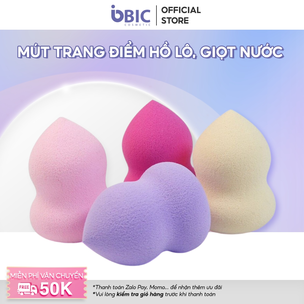 Mút trang điểm mềm mịn hình giọt nước, hồ lô, mút tán kem nền, phấn dễ thương siêu tiện lợi BIC