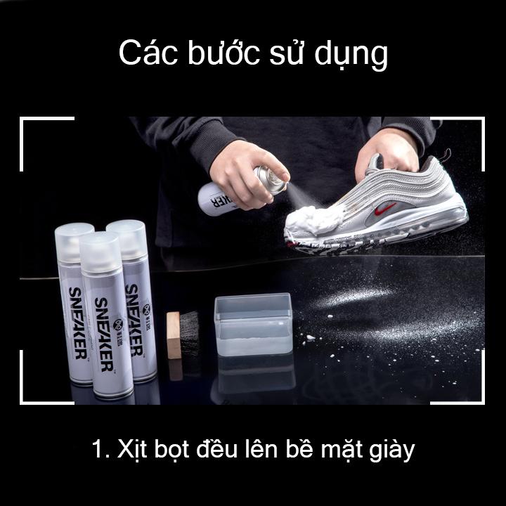 Bình xịt vệ sinh giày - Bộ dụng cụ đánh giày gồm bình xịt + khăn +bàn chải