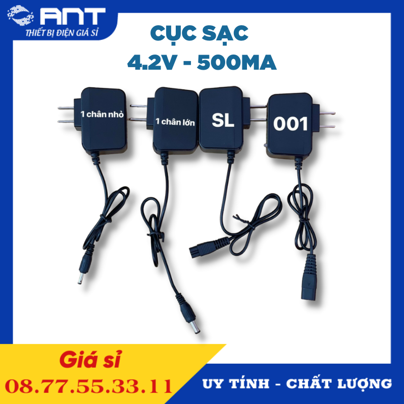 Cục sạc đèn pin đội đầu 1 chân và 2 chân, adapter sạc 3.7V / 4.2V dành cho đèn pin, đèn pin đội đầu