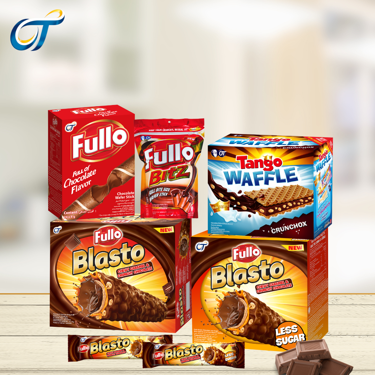 Combo fullo sôcôla 5 loại (blasto 225g + blasto ít đường 180g + tango sôcôla 160g + fullo sô cô la 192g + gói bitz 80g)