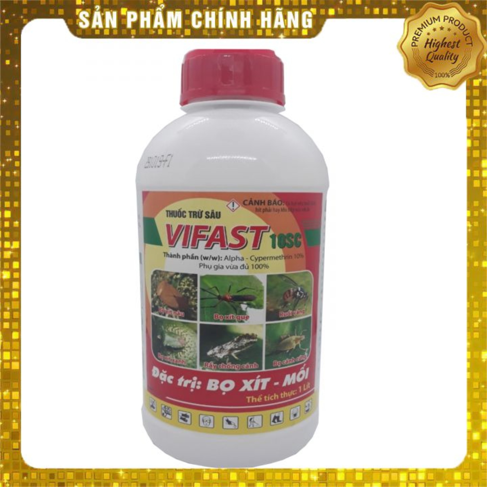 Sản phẩm trừ sâu VIFAST 10SC (1 lít) đặc trị bọ xít, mối, ruồi vàng, rầy chổng cánh,...