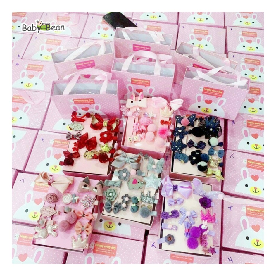 Set kẹp tóc 18 món bé gái babybean