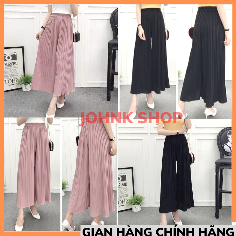 Quần ống rộng xếp ly lụa băng, quần ống rộng cạp cao, mỏng, mát mẻ và mỏng, cắt xén ,quần nữ ống rộng ,quần xếp ly dáng dài