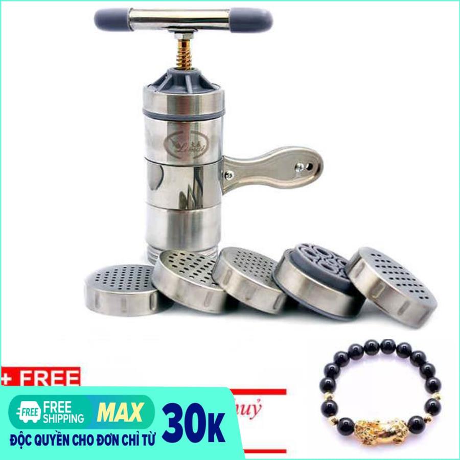 Khuôn làm bún, mì inox 5 đầu, Bộ máy ép làm bún, mì tươi Inox 5 sàng + Tặng Vòng Tỳ Hưu