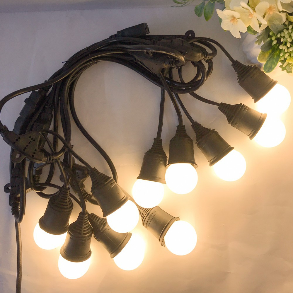 Dây đui đèn treo trang trí ngoài trời chống chịu nước 5m 10 đui E27 LH-5m10 đui