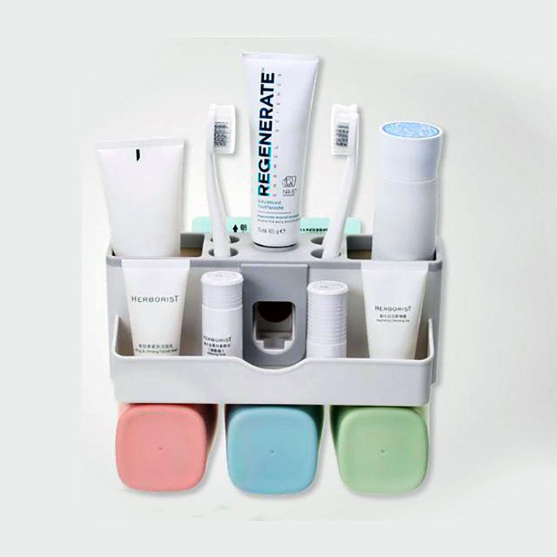 Dụng cụ treo bàn chải, kem đánh răng kèm 3 cốc 9201