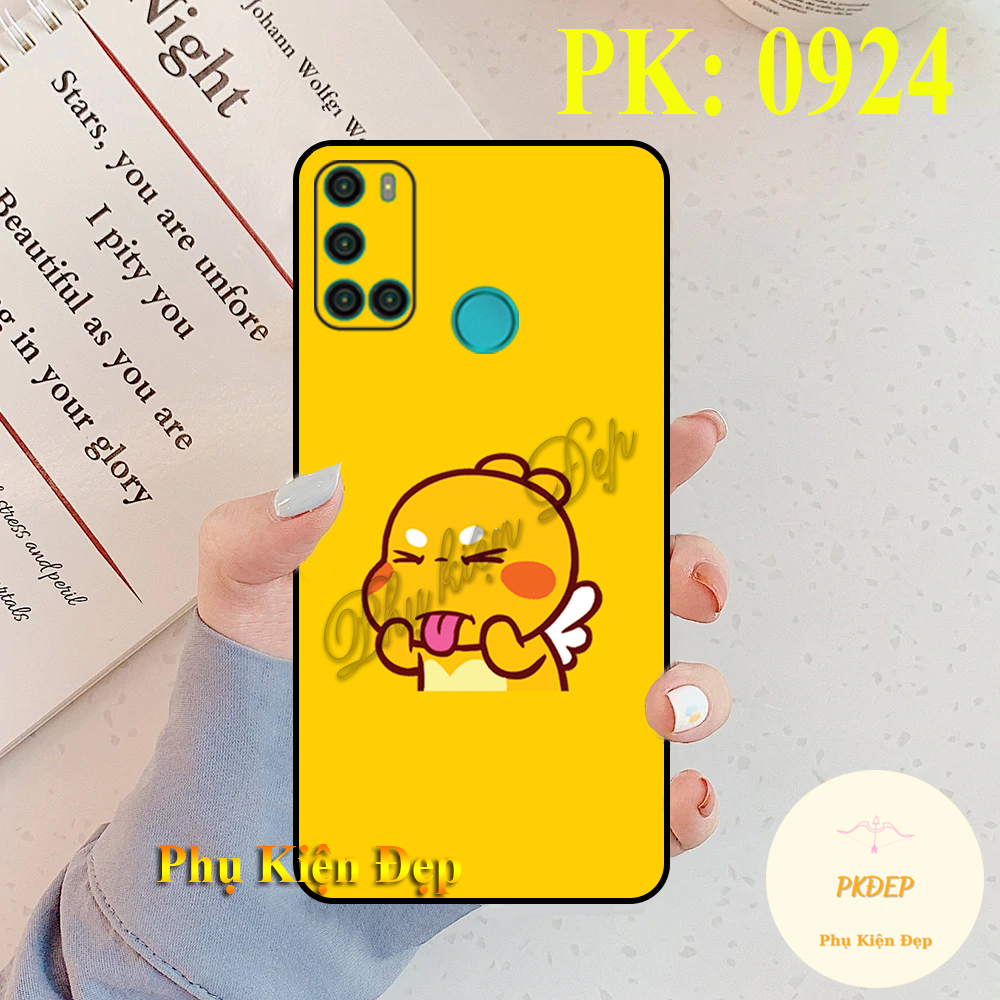 Ốp lưng Vsmart Joy 4 dẻo đen in hình Khủng Long Cute