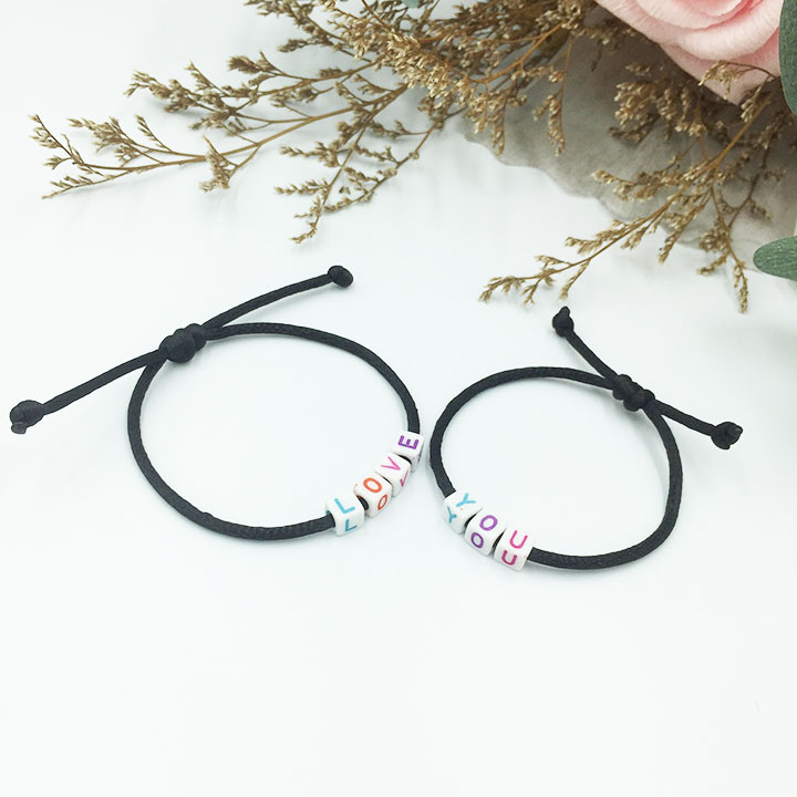 Vòng tay cặp đôi love you xinh xắn vòng tay handmade v17 vòng tay kimii
