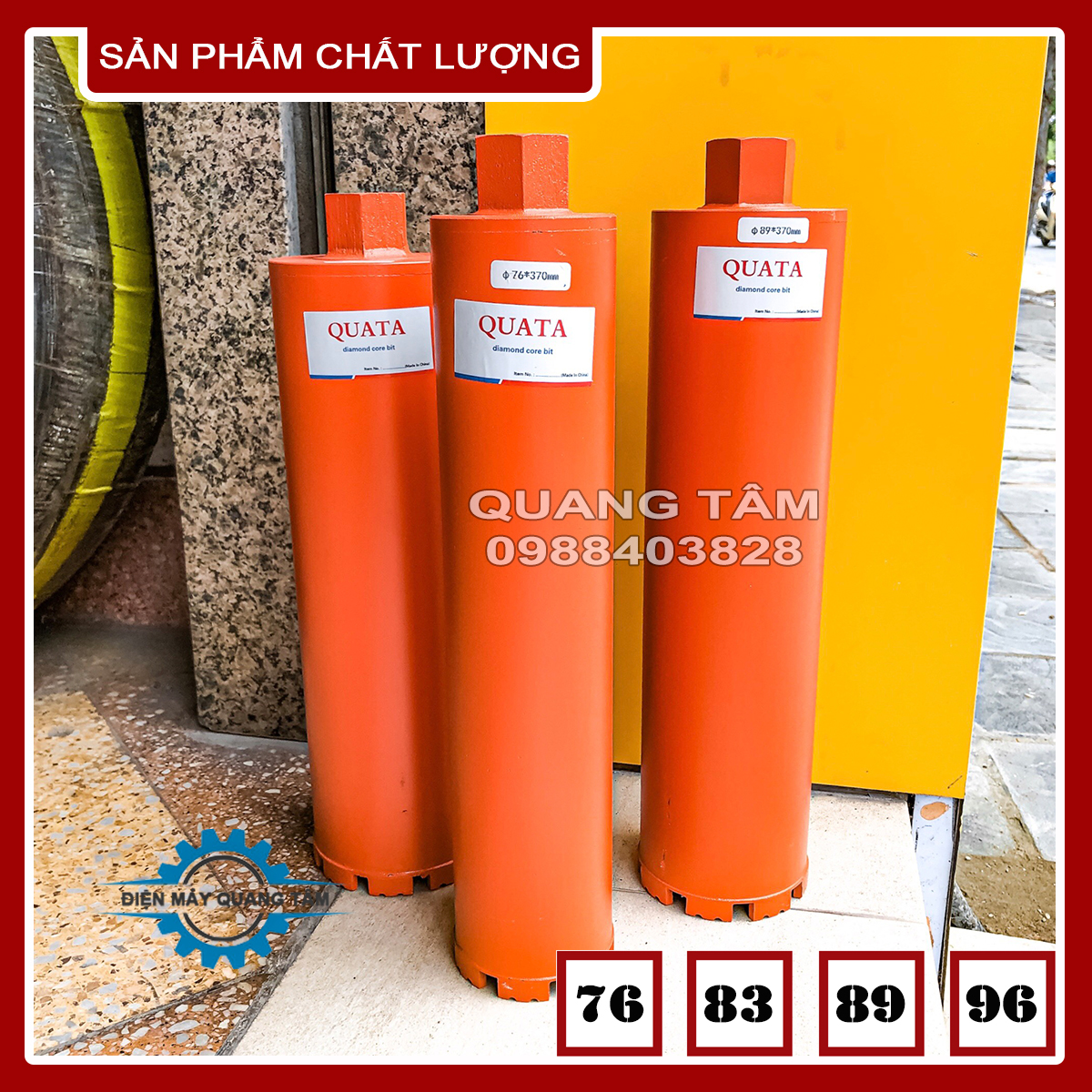 Mũi khoan rút lõi bê tông phi từ 76 - 83 - 89 - 96 quata
