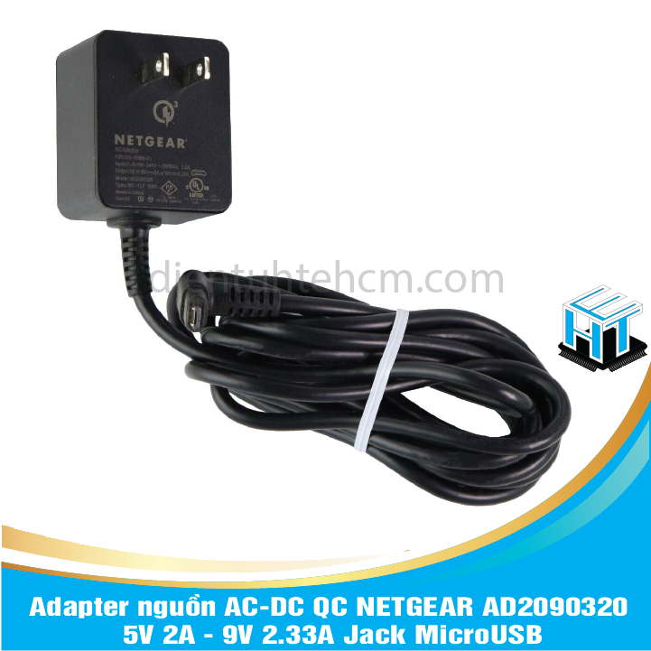 Adapter nguồn ac-dc qc netgear ad2090320 5v 2a - 9v 2.33a jack microusb