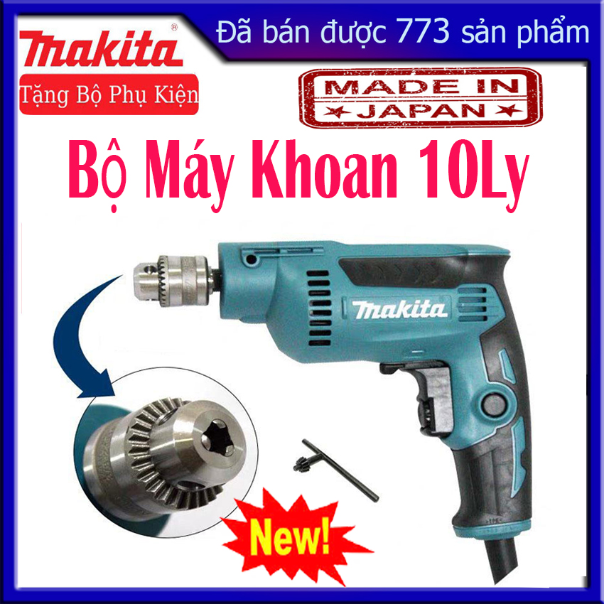 Máy khoan cầm tay chính hãng makita (MẪU 2023) Máy khoan điện Makita HP 1630 có khoan búa - khoang tường - máy đục bê tông - máy khoan gỗ makita - máy khoan sắt - khoan lõi đồng 100%