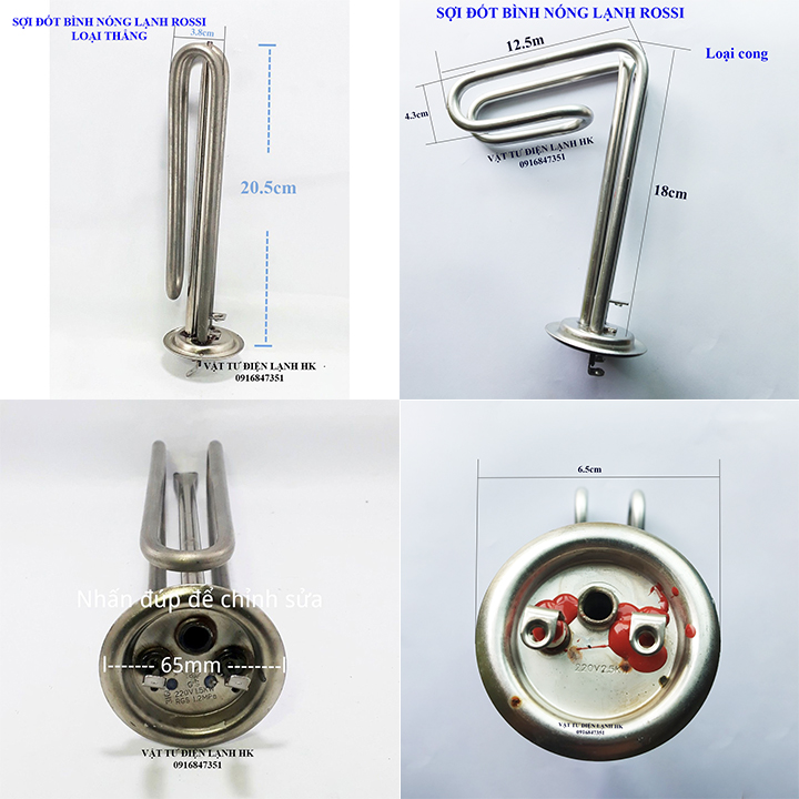 Sợi đốt - ruột bình nóng lạnh ROSSI cọc thẳng - Mayso - mai so BNL ROSI