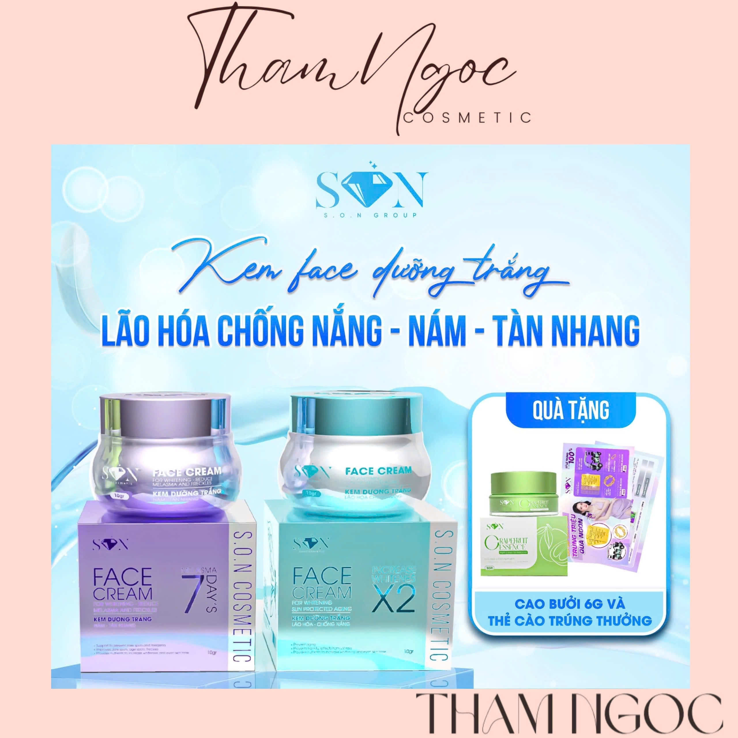 [TẶNG CAO BƯỞI+THẺ CÀO] COMBO KEM FACE SON 2024 NGUYỄN TIÊN CHÍNH HÃNG