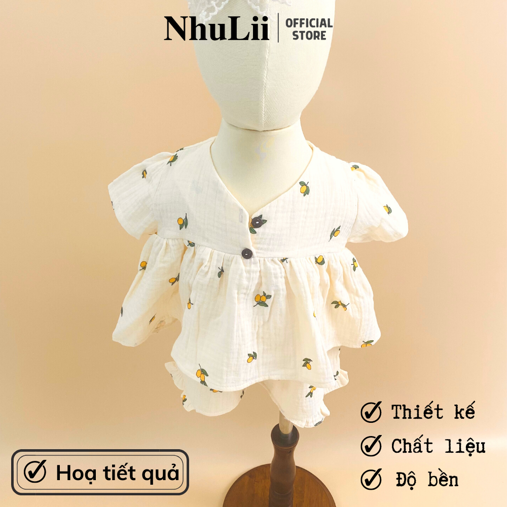 Đồ bộ bé gái Bộ váy cánh tiên hoạ tiết cho bé 7 đến 17 kg NI004 - 5