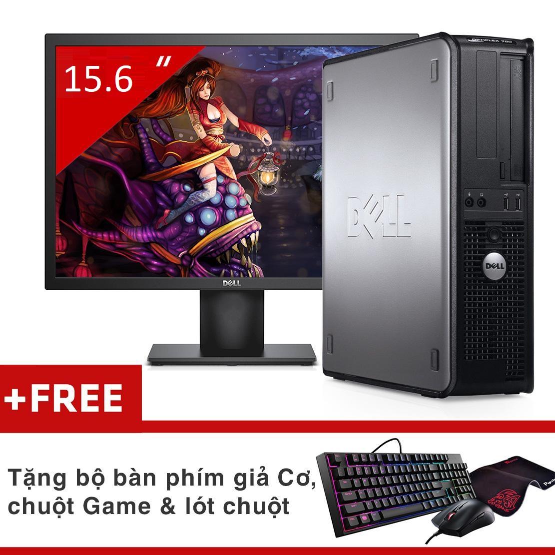 Máy tính để bàn dell optiplex 760 core 2 duo e8400, ram 4gb, hdd 160gb) - hàng nhập khẩu, bao hành 12 tháng+ màn 17in