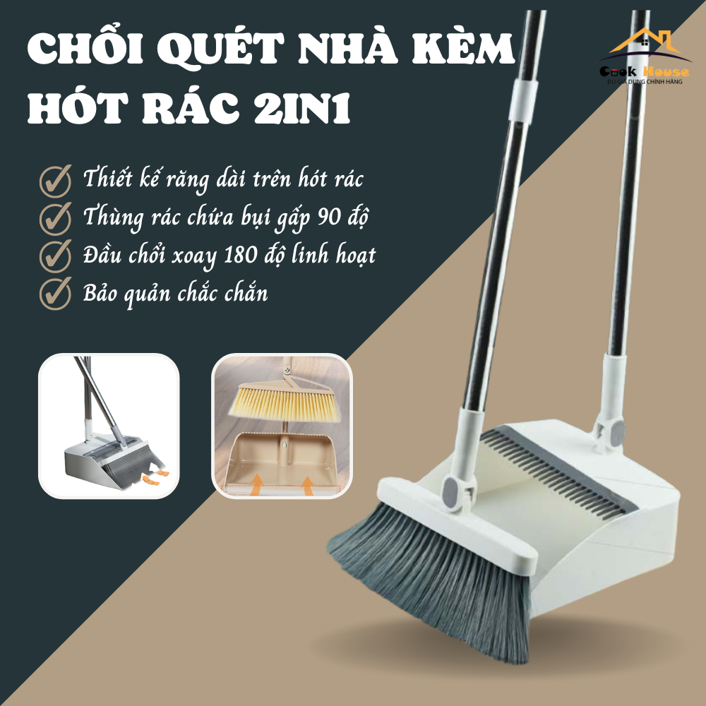 Chổi quét nhà kèm hót rác xoay 180 độ lọc lông tóc gấp gọn cán dài tiện lợi chổi quét nhà chổi chổi quét bụi bộ lau nhà chổi cọ nhà vệ sinh cây chà sàn nhà tắm chổi chà sàn nhà tắm chổi quét nhà thông minh cây lau nhà chổi lau nhà