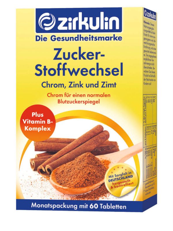 Viên Uống Ổn Định Đường Huyết Zirkulin Chiết Xuất Tinh Bột Quế, 60 Viên
