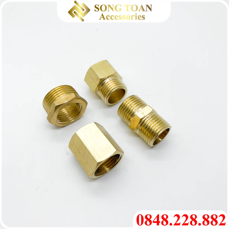 Đầu Nối Ren Đồng, Nối Chuyển Ren Đồng 27 Kép Lơ Cà Rá Măng Sông - TÚI 10 cái