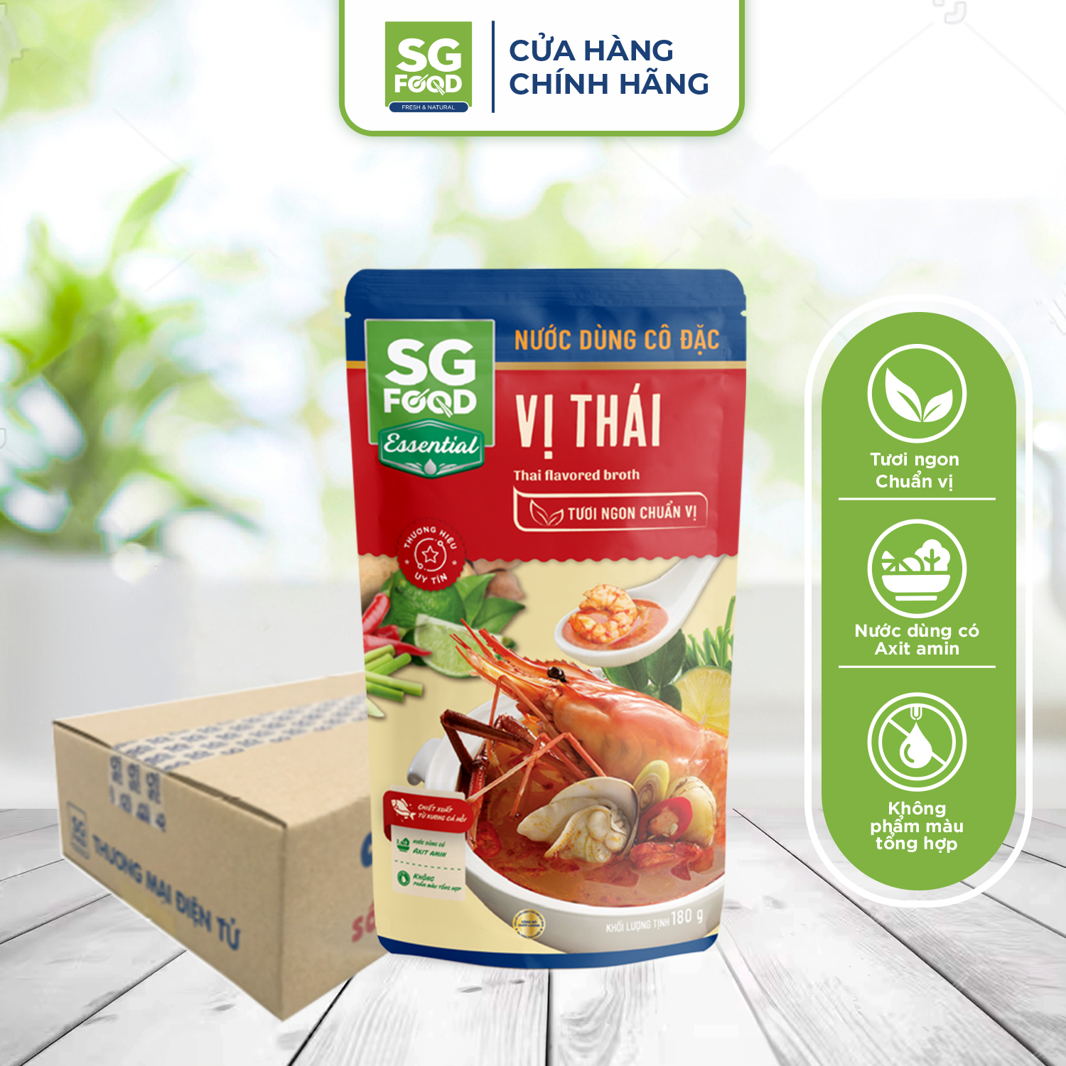 Thùng 24 gói nước dùng cô đặc sài gòn food vị thái 180g