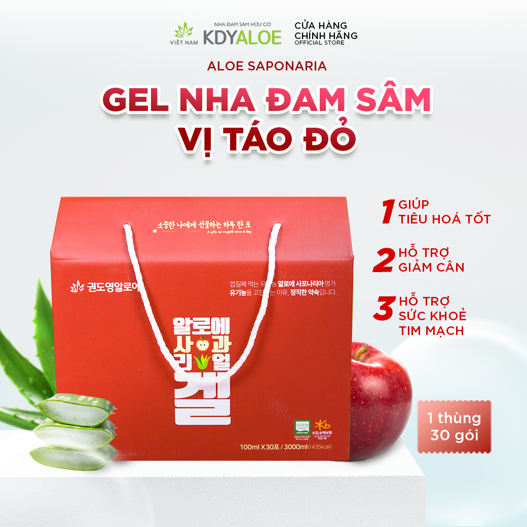 Nước nha đam sâm táo hữu cơ hàn quốc thùng 30 gói
