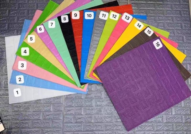 Xốp Dán Tường Gỉa Gạch 3D - Khổ Lớn 70x77cm Loại 1 Siêu Dính 4mm