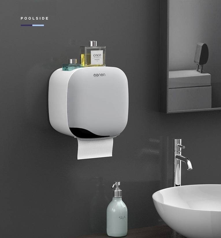 Hộp đựng khăn giấy đa năng cho nhà tắm Oenen, Hộp Giấy Toilet Lắp Đặt Dán Tường Chống Nước.