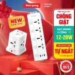[Sản phẩm mới] Ổ Cắm Điện Đa Năng Điện Quang Sạc Nhanh TypeC USB Ổ Vuông Dẹt Chịu Tải Công Suất 2500W