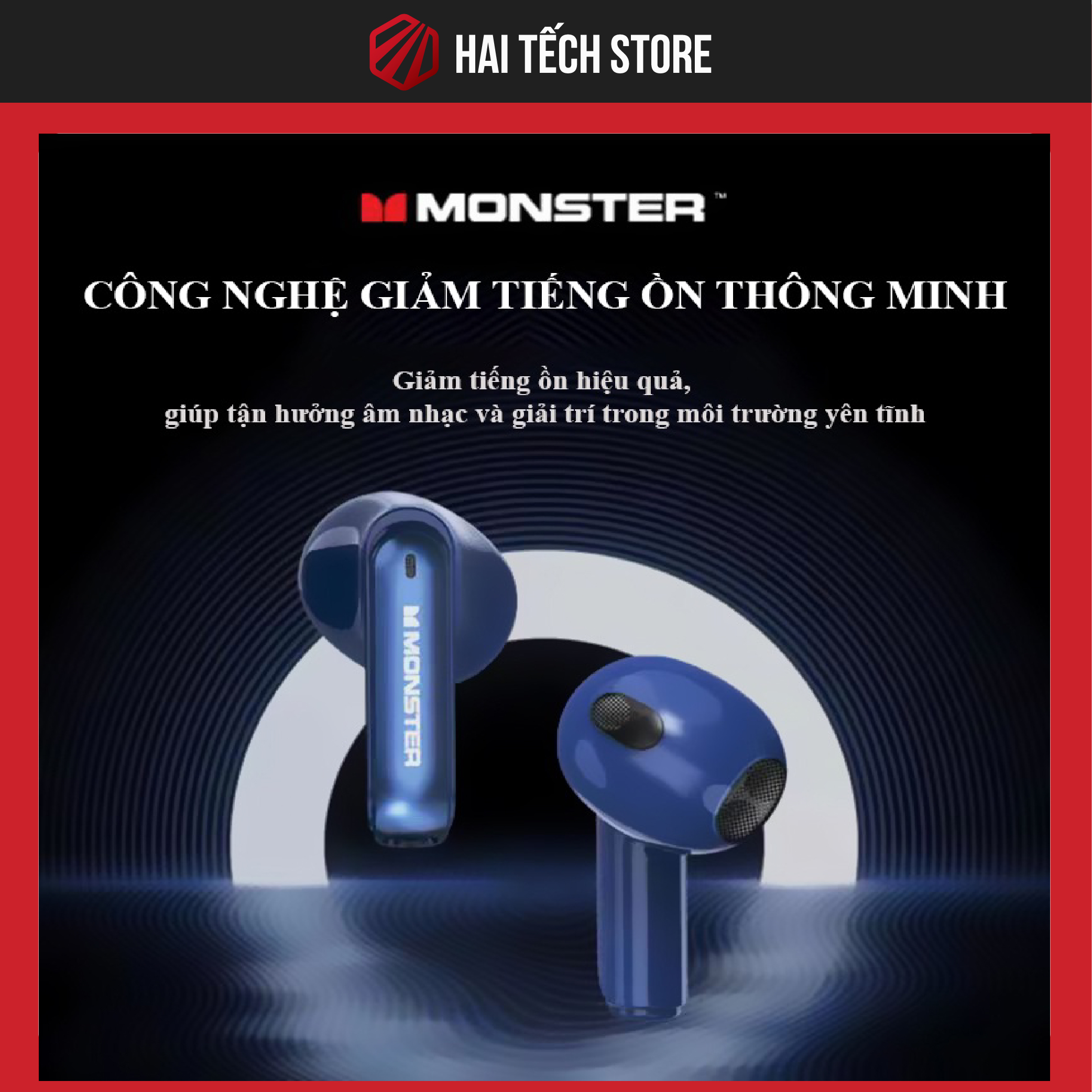 Tai nghe bluetooth true wireless MONSTER XKT08 | Tai nghe gaming không dây dành cho game thủ chống lag lắc chống ồn