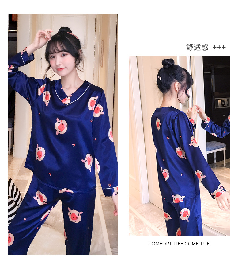 Bộ Ngủ Cổ Tim Dài Tay ❄ Đồ Mặc Nhà Lụa Nhiều Họa Tiết Flamingo❄ IVY067