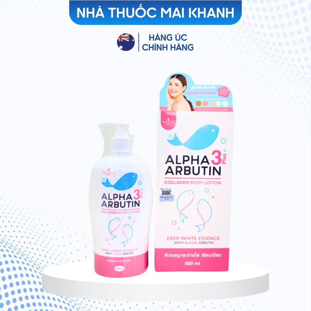 Sữa dưỡng thể Alpha Arbutin 3 Plus+ Collagen Lotion Deep White Essence 500ml
