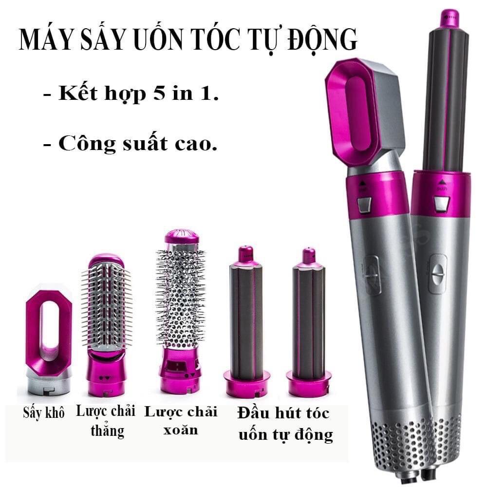 Máy làm tóc, máy tạo kiểu tóc đa năng, máy sấy tóc tạo kiểu 5in1 sấy tóc, lược điện, uốn xoăn, làm phồng, tạo kiểu nhanh tiện lợi