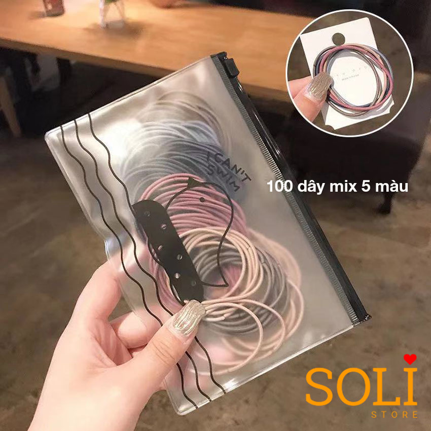 Set 100 dây cột tóc nữ đẹp dễ thương ct01