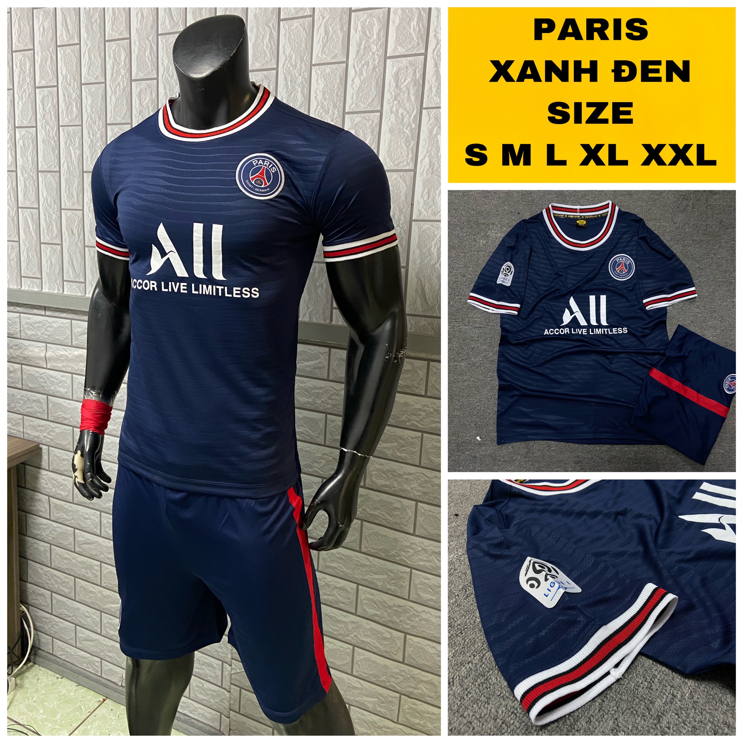 [MẪU MỚI NHẤT 2021/2022]BỘ QUẦN ÁO ĐÁ BANH CÂU LẠC BỘ PSG