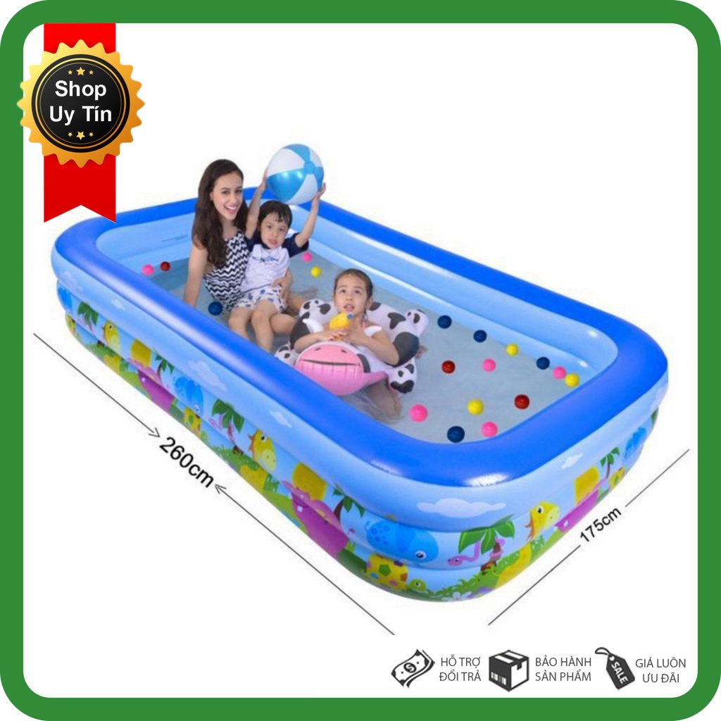[Giá Sốc] Phao bơi gia đình 2m6  tặng kèm bơm điện