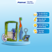 Set Bàn chải đánh răng trẻ em Pierrot SHARKY kèm túi nhựa