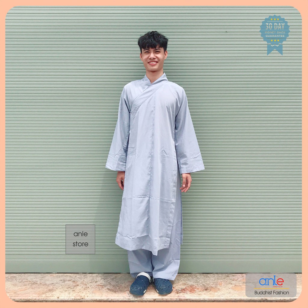 Đồ lam đi chùa Áo Tràng (Không kèm quần) Nam Nữ, Bộ đồ Phật tử vải Kate Giản dị Kín đáo Thoáng mát phù hợp khi đi lễ