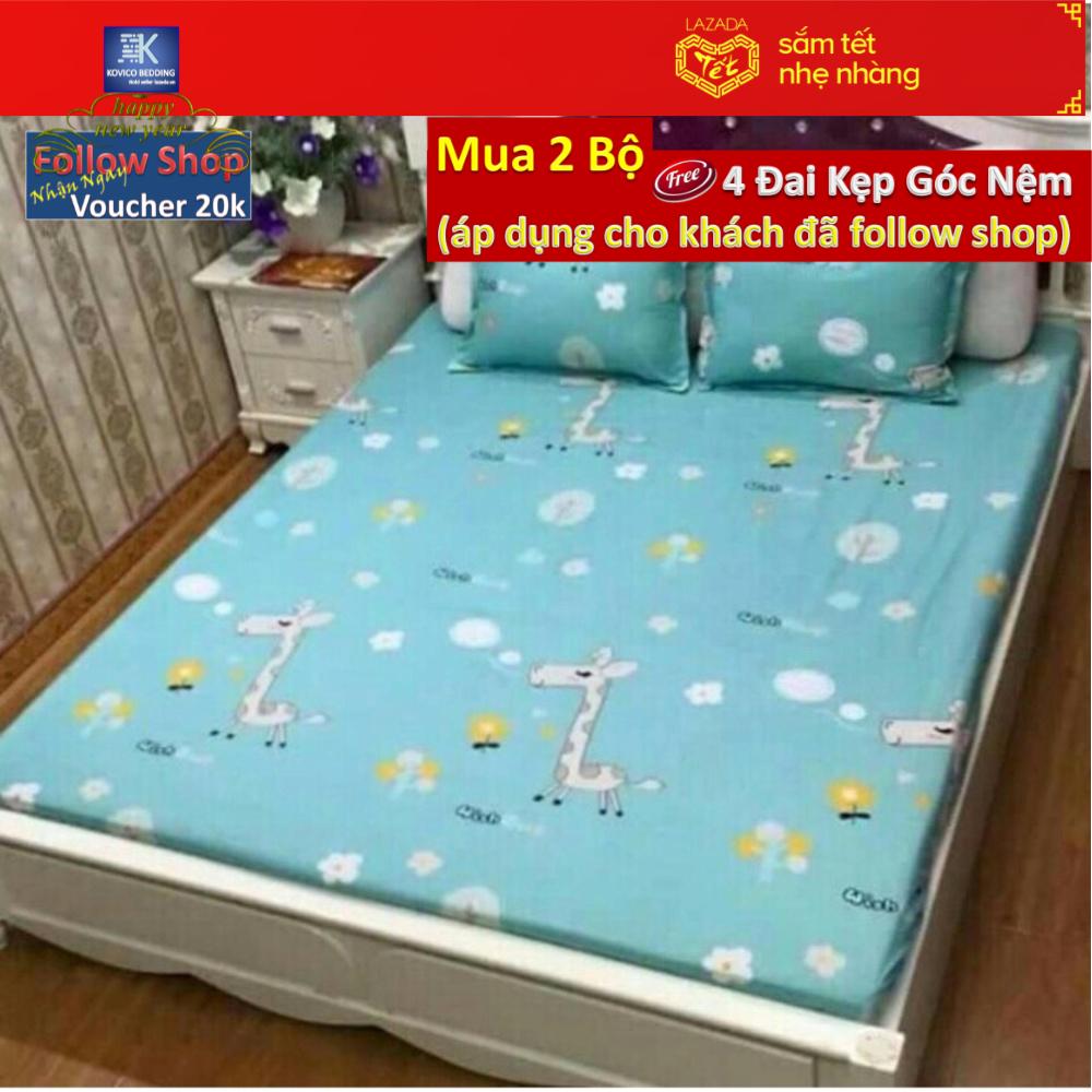 Bộ Ga gối Poly Kovico Hươu xanh 1m8x2m