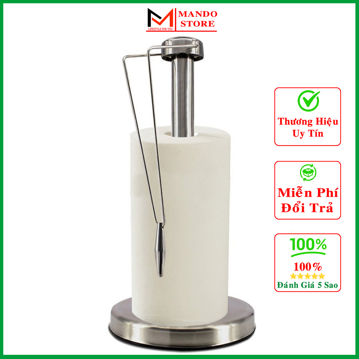 Cây Để Cọc Giấy Ăn Bằng Inox Trụ Để Khăn Giấy Giấy Ăn Bằng Inox Cao Cấp