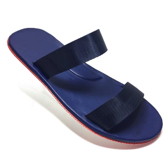Happyshoes - dép nam quai chéo g02 xanh đen