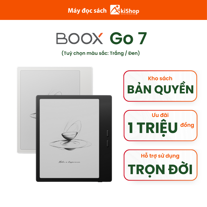 Máy đọc sách Boox Go 7 Chính hãng Akishop - Thương hiệu BOOX Giá 7,290,000 Đồng*Miễn phí vận chuyển