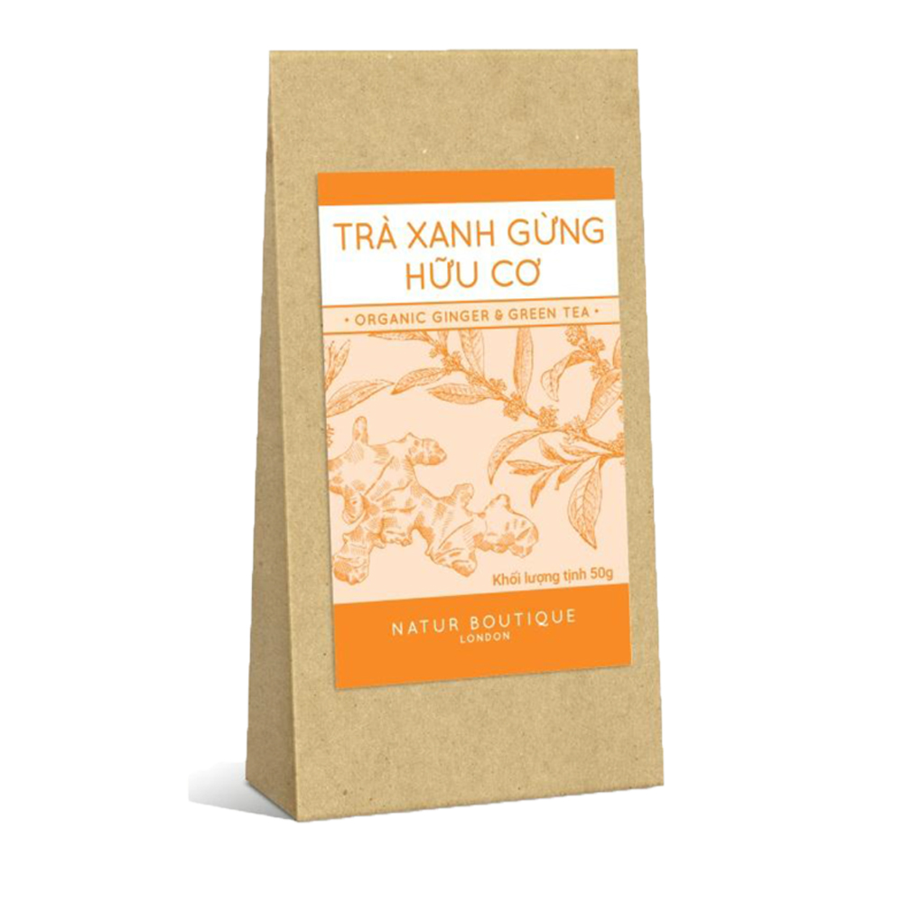 Trà xanh gừng thô hưu cơ, 50gr