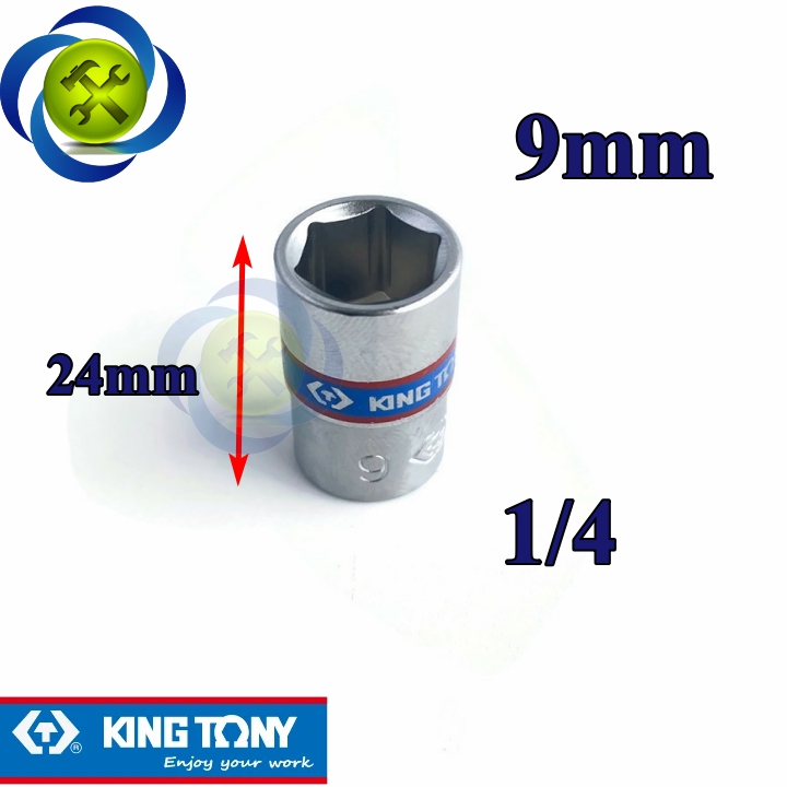 Tuýp trắng ngắn 09mm loai 1/4 kingtony 233509m dài 24mm 6 cạnh