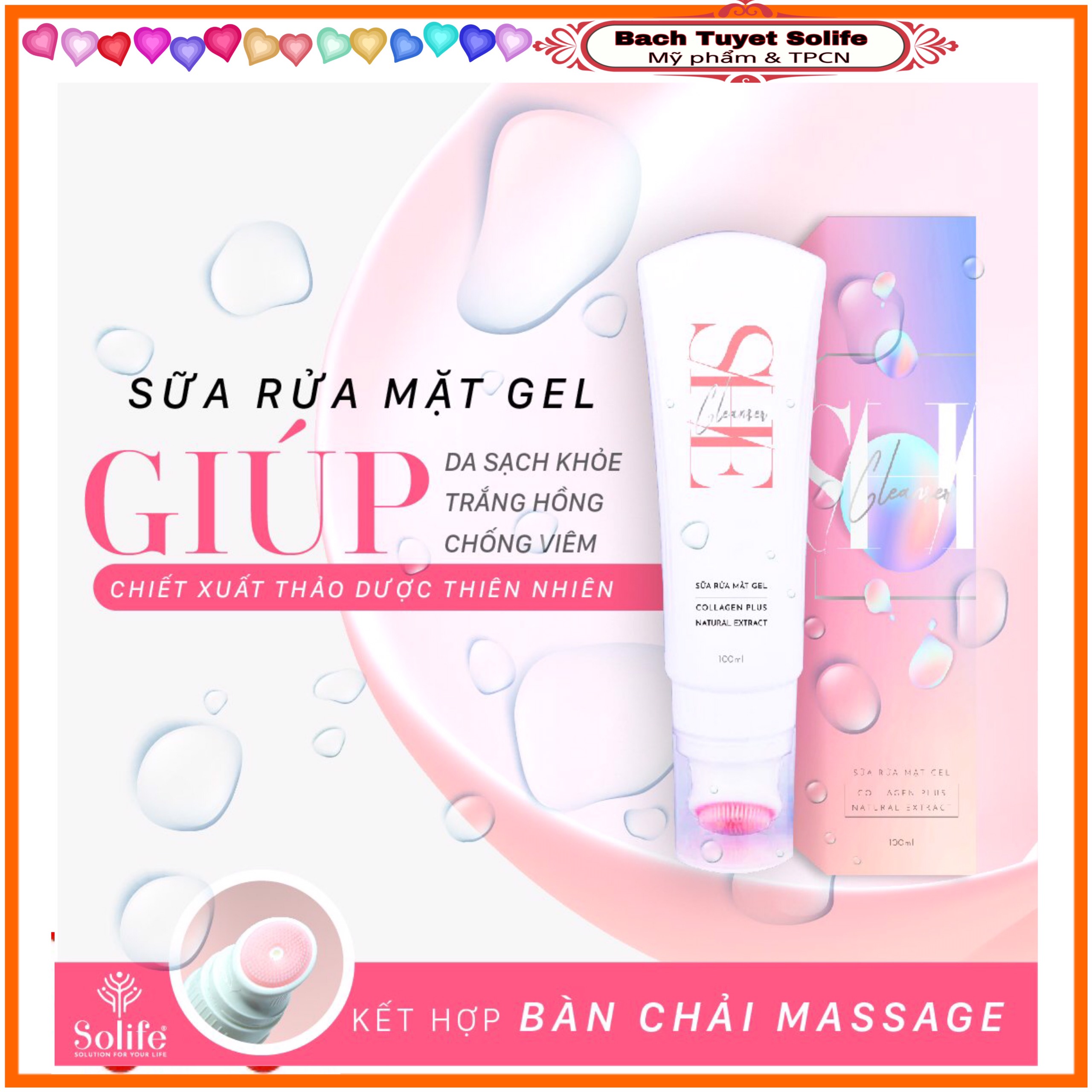 Sữa rữa mặt hoa nghệ tâysạch sâu lổ chân lông-she cleanser-solife-srm1-bach tuyet solife
