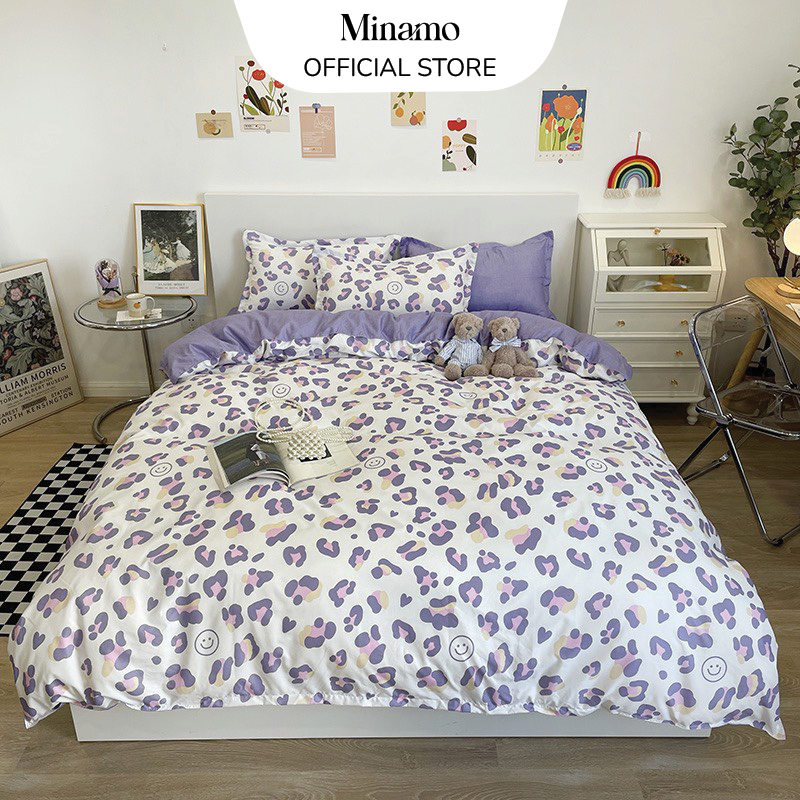 Bộ vỏ chăn ga gối cotton poly 3d minamo nhiều mẫu, chất liệu mềm mịn, không bai xù - b04