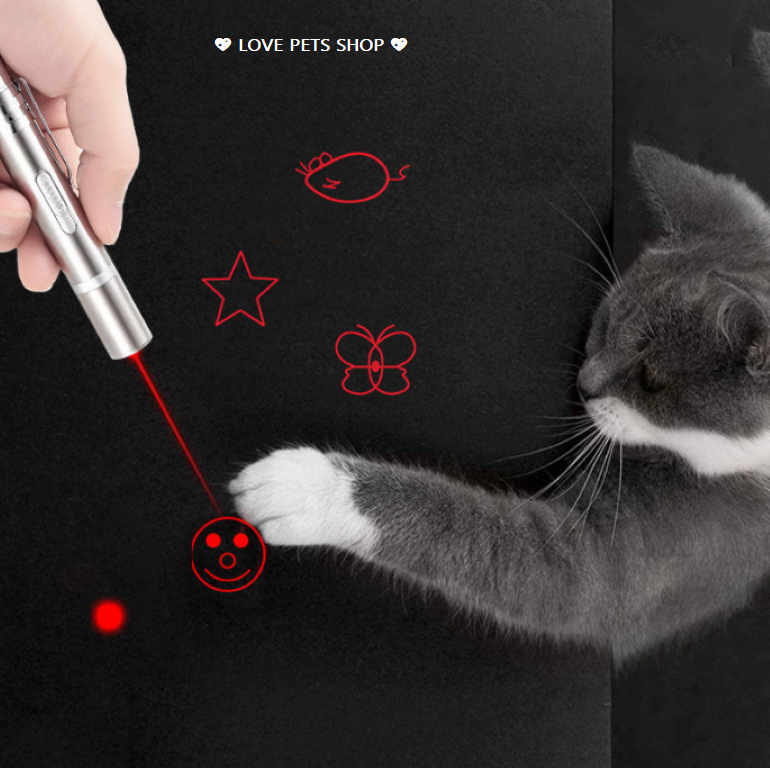 Đồ chơi đèn laser trêu mèo cổng sạc USB hình cây viết - Love pets shop