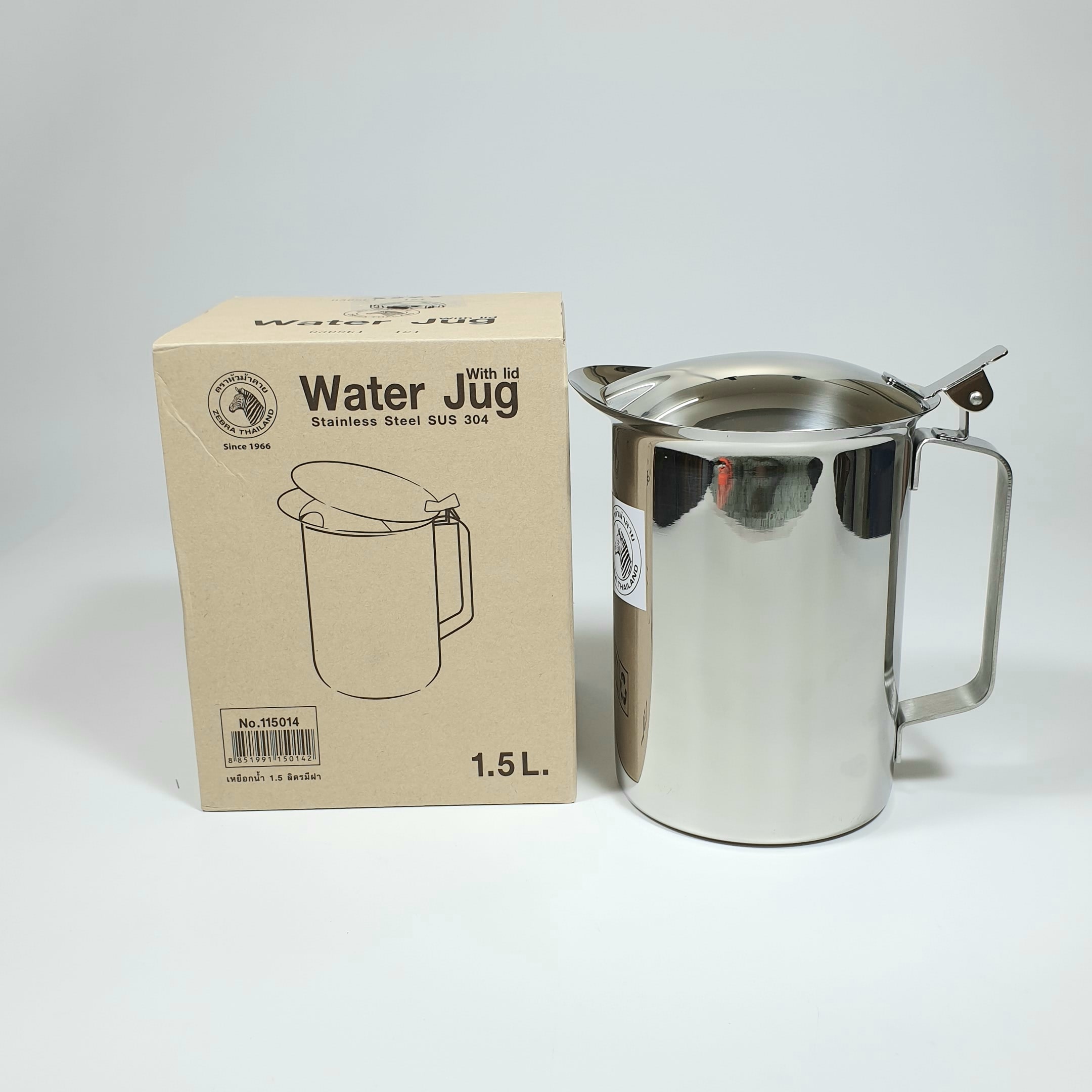 Ca nước inox có nắp 1.5l - 115014 zebra thái lan